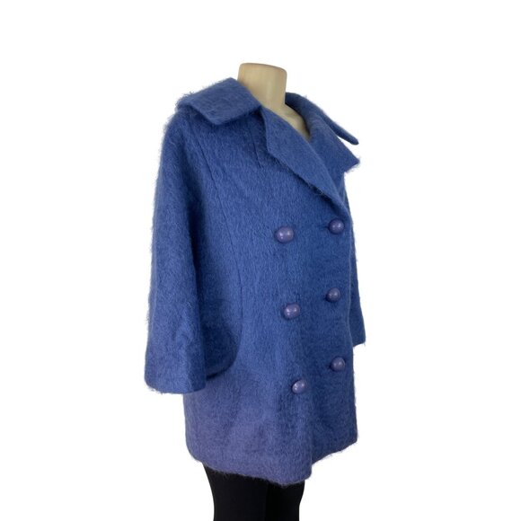 Vintage Sandison Womens Blue Double-Breasted Coat With Buttons - Picture 2 of 8